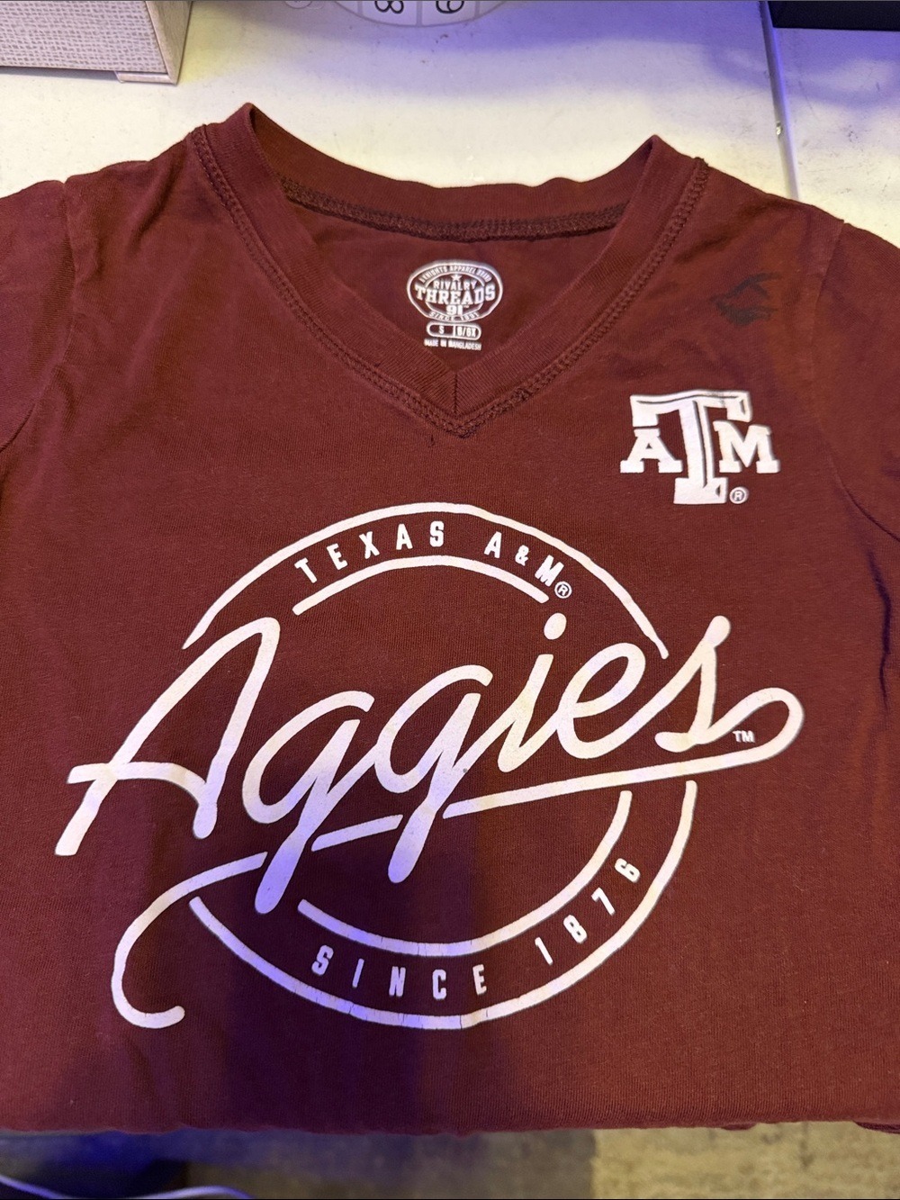 Texas A&M Aggies Maroon V-Neck Tee